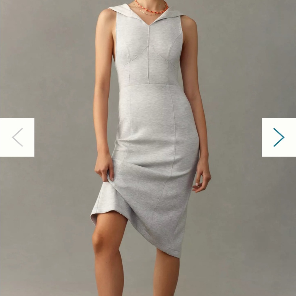Anthropologie Sleeveless Light Gray Maxi Dress